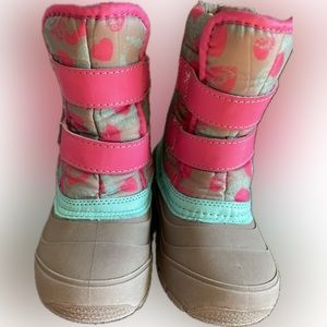 Wonder Nation Pink and Tan Kids Snow Boots